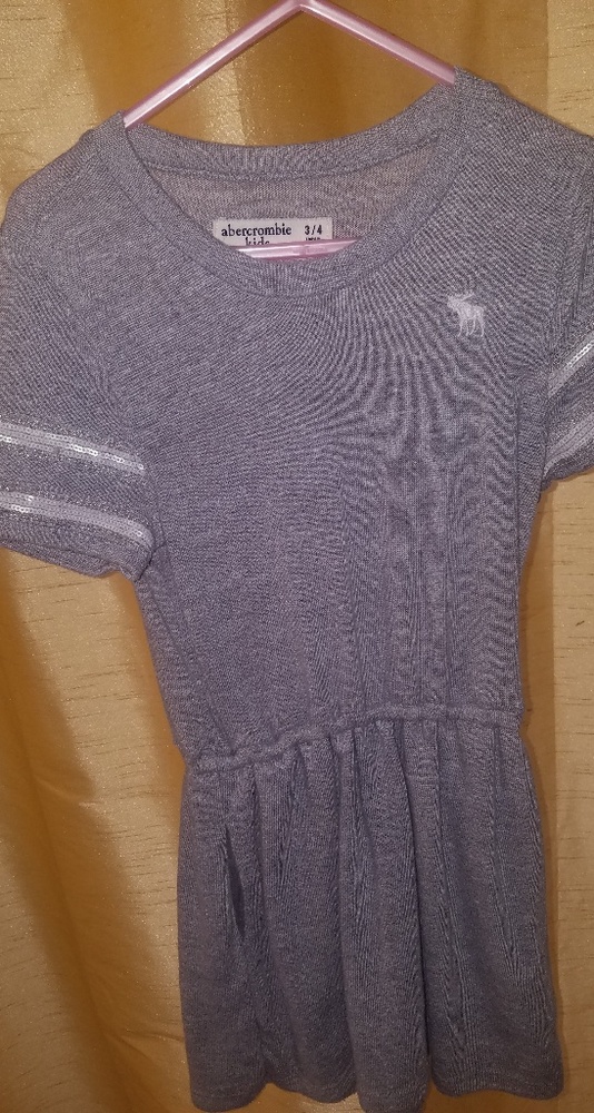 Girls grey drop waist dress